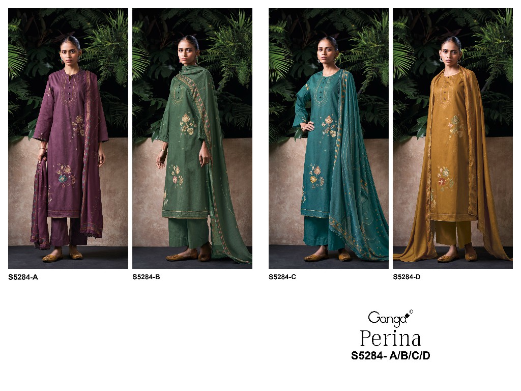 GANGA PERINA S5284 WHOLESALE PREMIUM CORDUROY ELEGANT UNSTITCH SALWAR SUITS ONLINE