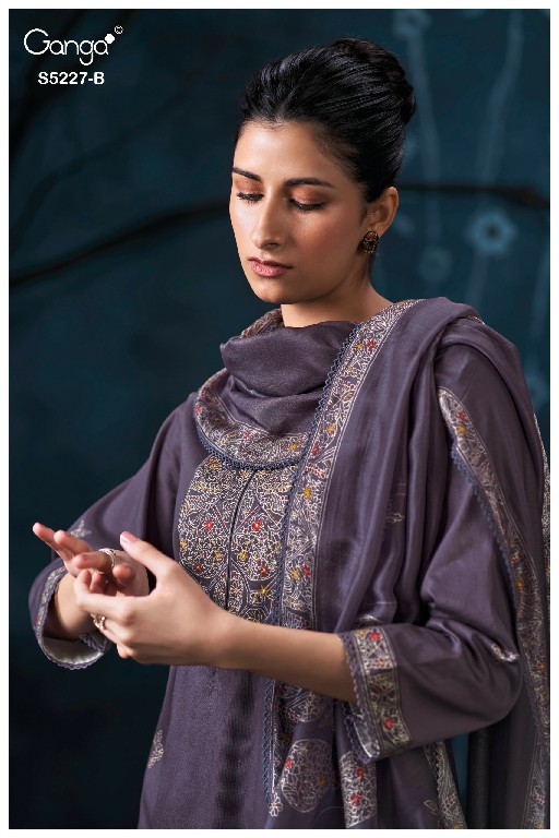 GANGA MEHAK S5227 WHOLESALE PREMIUM CORDUROY AMAZING UNSTITCH SALWAR SUITS EXPORTER