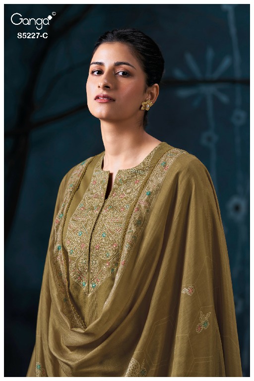 GANGA MEHAK S5227 WHOLESALE PREMIUM CORDUROY AMAZING UNSTITCH SALWAR SUITS EXPORTER