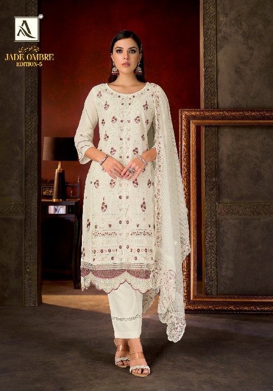 ALOK SUIT JADE OMBRE VOL 5 WHOLESALE CAMBRIC LAWN PAKISTANI UNSTITCH SALWAR SUITS EXPORTER