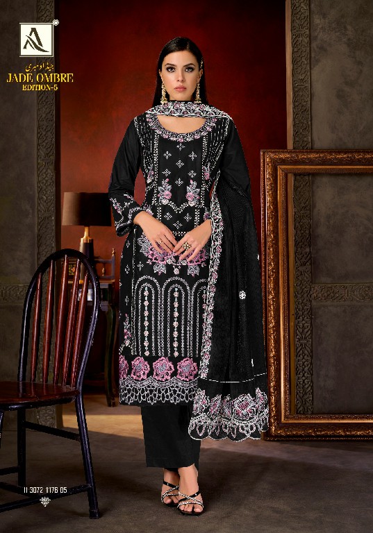 ALOK SUIT JADE OMBRE VOL 5 WHOLESALE CAMBRIC LAWN PAKISTANI UNSTITCH SALWAR SUITS EXPORTER
