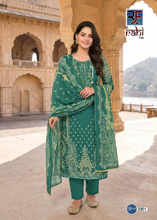 RAHI FAB REDORCHID VOL 2 WHOLESALE PURE COTTON KARACHI DESIGN WITH WORK UNSTITCH SALWAR SUITS SUPPLIER