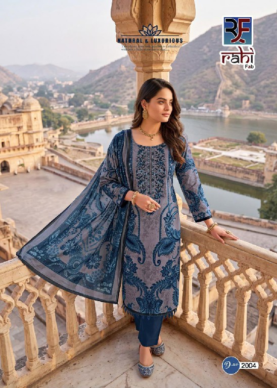RAHI FAB REDORCHID VOL 2 WHOLESALE PURE COTTON KARACHI DESIGN WITH WORK UNSTITCH SALWAR SUITS SUPPLIER