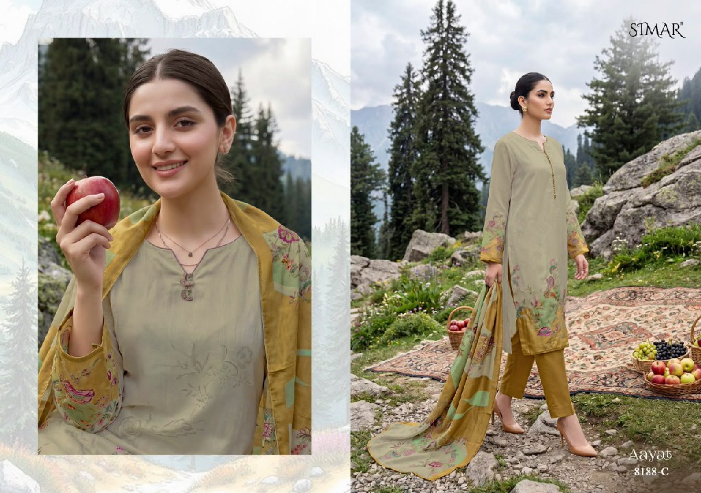 GLOSSY SIMAR AAYAT WHOLESALE PURE TWILL ORGANZA HAND WORK UNSTITCH SALWAR SUITS EXPORTER