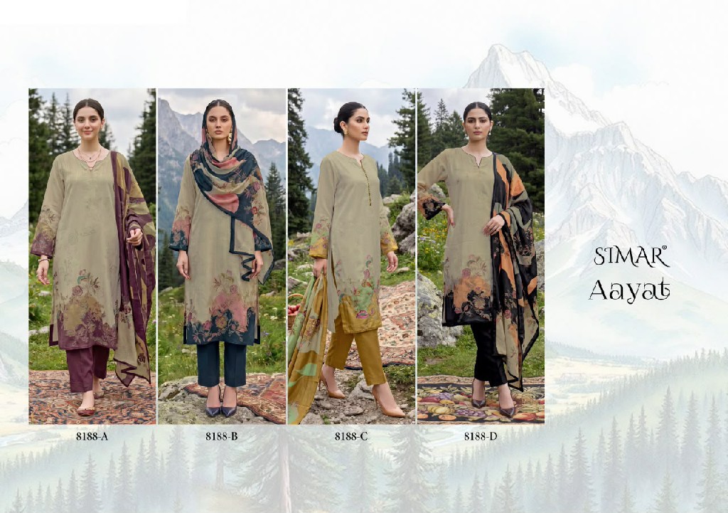 GLOSSY SIMAR AAYAT WHOLESALE PURE TWILL ORGANZA HAND WORK UNSTITCH SALWAR SUITS EXPORTER