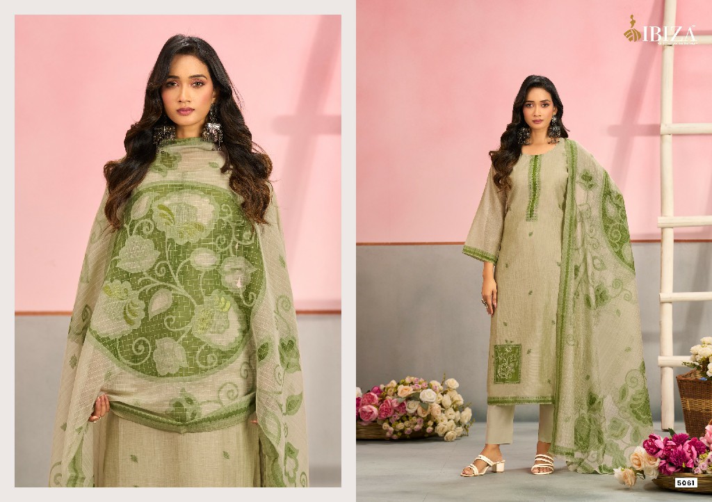 IBIZA MAHRA WHOLESALE PURE ORGENIC COTTON JACQUARD UNSTITCH SALWAR SUITS SUPPLIER