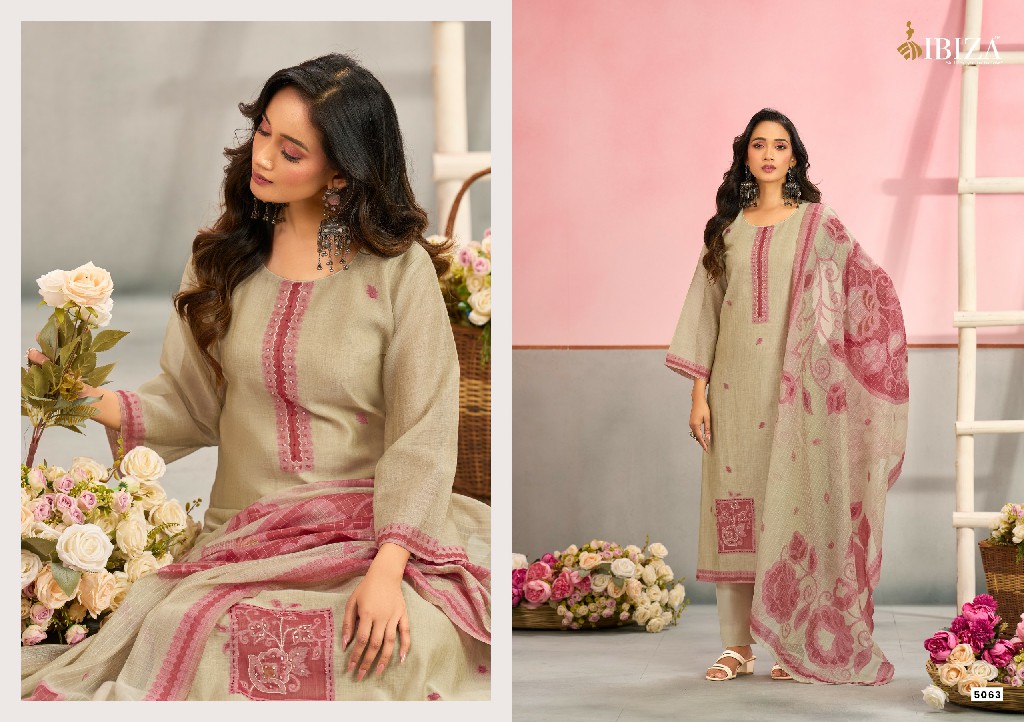 IBIZA MAHRA WHOLESALE PURE ORGENIC COTTON JACQUARD UNSTITCH SALWAR SUITS SUPPLIER