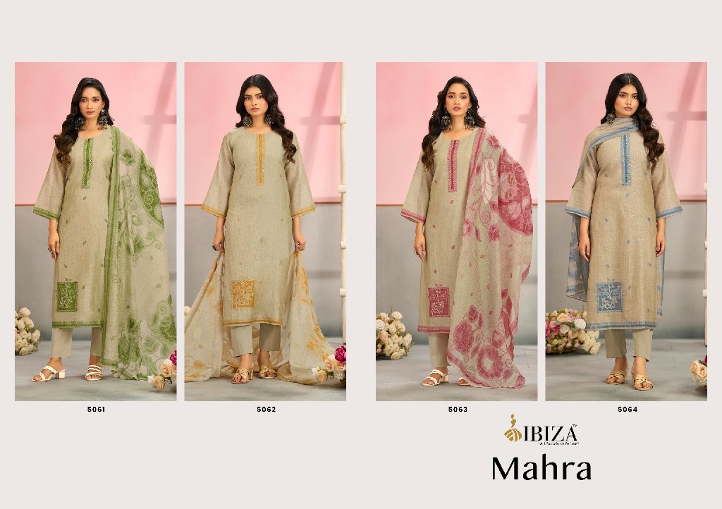 IBIZA MAHRA WHOLESALE PURE ORGENIC COTTON JACQUARD UNSTITCH SALWAR SUITS SUPPLIER