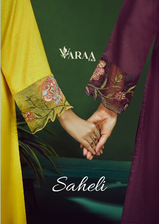 VARAA SAHELI WHOLESALE PURE BEMBERG MUSLIN PRETTY LOOK UNSTITCH SALWAR SUITS FOR EXPORT