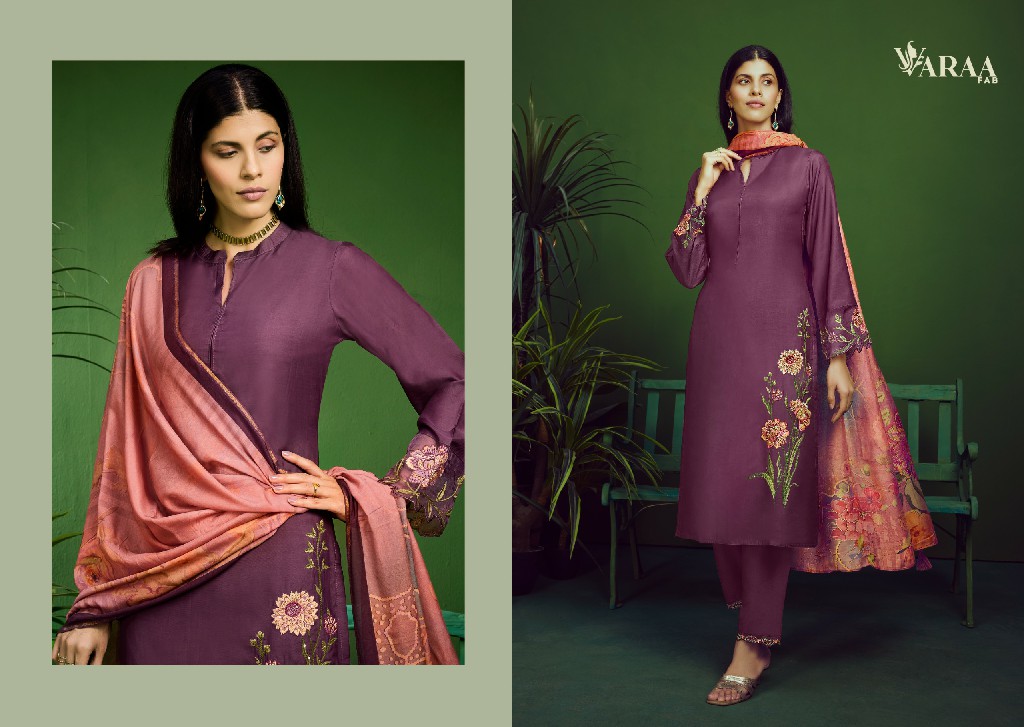 VARAA SAHELI WHOLESALE PURE BEMBERG MUSLIN PRETTY LOOK UNSTITCH SALWAR SUITS FOR EXPORT