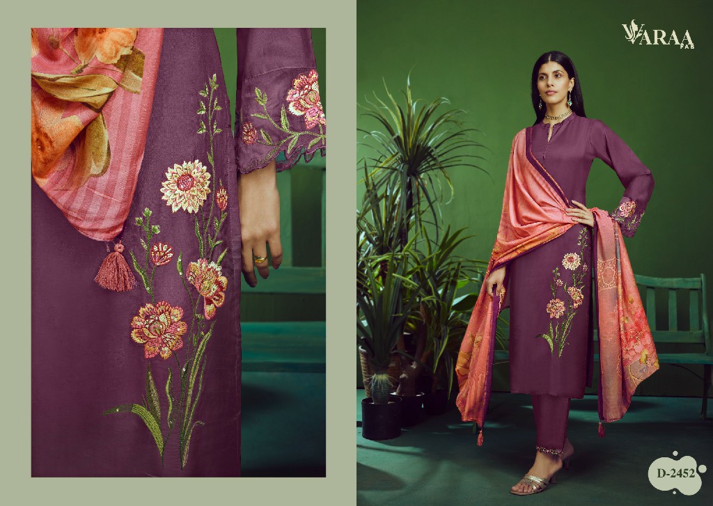 VARAA SAHELI WHOLESALE PURE BEMBERG MUSLIN PRETTY LOOK UNSTITCH SALWAR SUITS FOR EXPORT