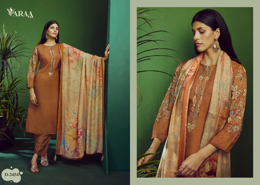 VARAA SAHELI WHOLESALE PURE BEMBERG MUSLIN PRETTY LOOK UNSTITCH SALWAR SUITS FOR EXPORT