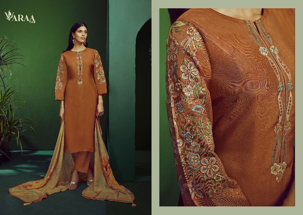 VARAA SAHELI WHOLESALE PURE BEMBERG MUSLIN PRETTY LOOK UNSTITCH SALWAR SUITS FOR EXPORT