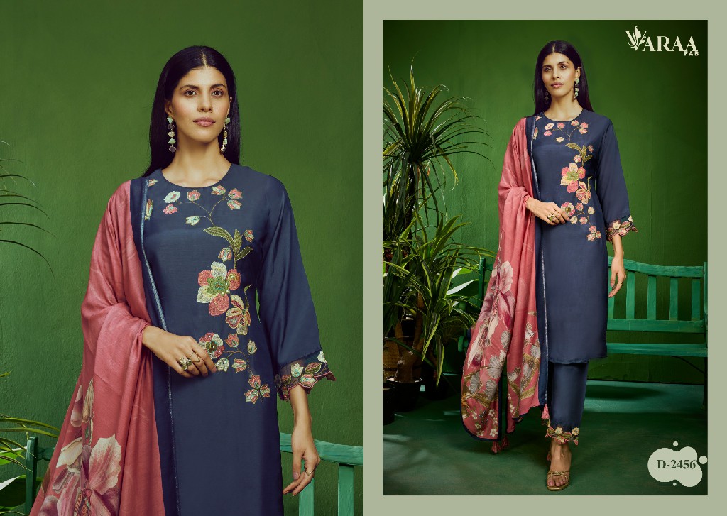 VARAA SAHELI WHOLESALE PURE BEMBERG MUSLIN PRETTY LOOK UNSTITCH SALWAR SUITS FOR EXPORT