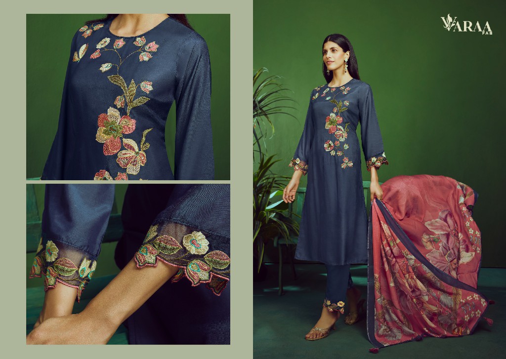 VARAA SAHELI WHOLESALE PURE BEMBERG MUSLIN PRETTY LOOK UNSTITCH SALWAR SUITS FOR EXPORT