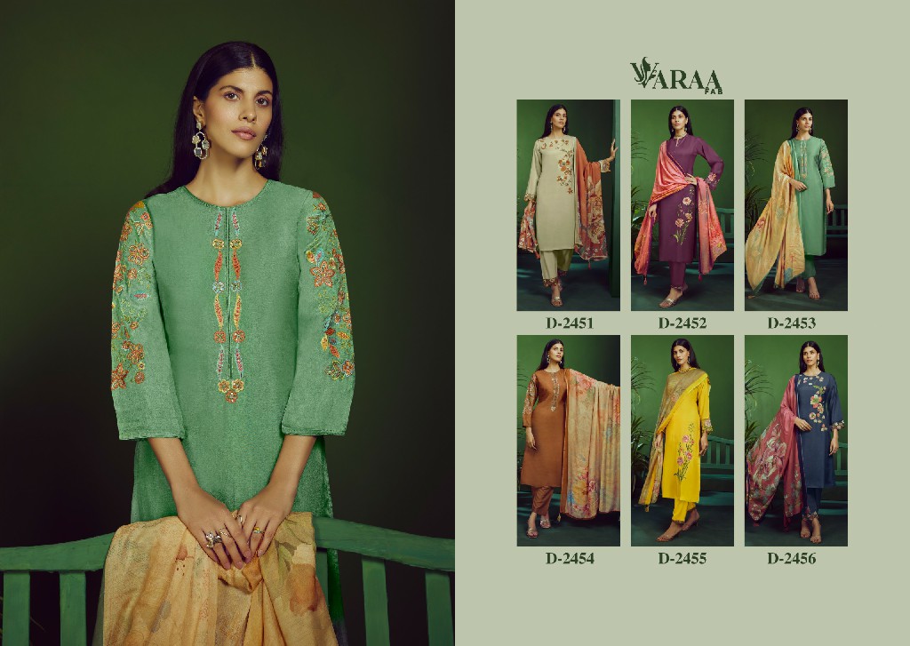 VARAA SAHELI WHOLESALE PURE BEMBERG MUSLIN PRETTY LOOK UNSTITCH SALWAR SUITS FOR EXPORT