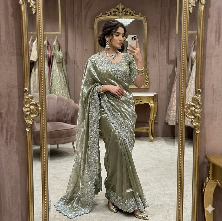 TEXTILEDEAL LAUNCH SOFT SPACE SATIN SILK BEAUTIFUL PARTY WEAR INDIAN SAREES FOR WOMEN ONLINE