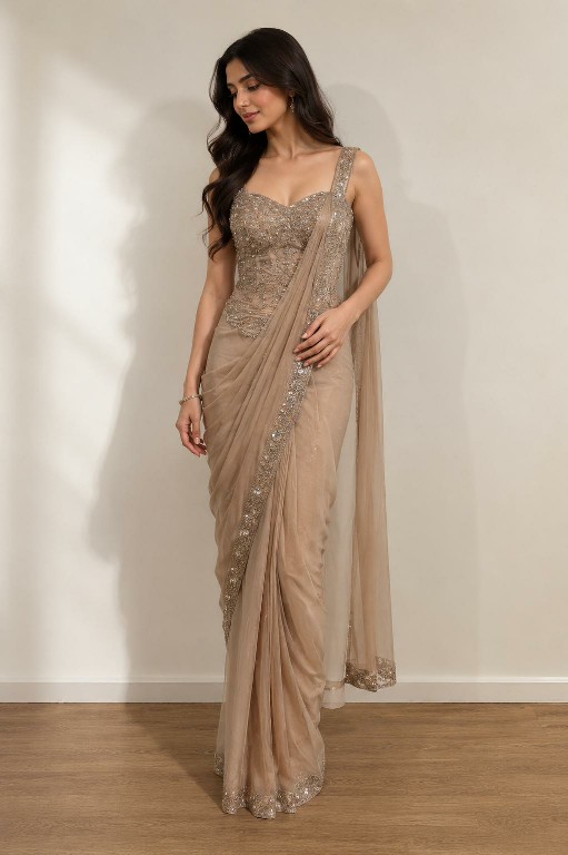 AMOHA D.NO A569 WHOLESALE ARMANI SATIN READY TO WEAR PARTY WEAR SAREES FOR WOMEN ONLINE