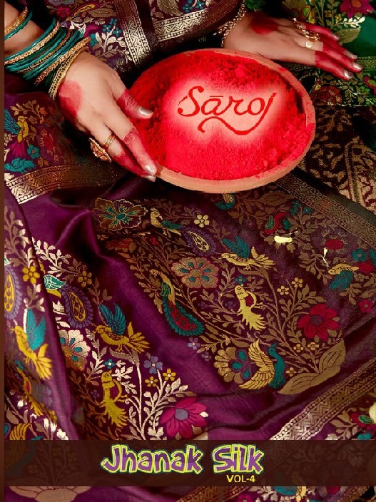SAROJ JHANAK SILK VOL 4 WHOLESALE PURE SILK OCCASION WEAR INDIAN SAREES FOR WOMEN ONLINE