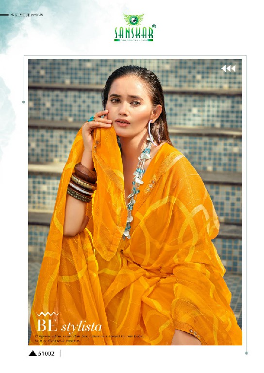 SANSKAR TEX SUBHRANG WHOLESALE WEAVING PATTERN CHIFFON SAREES FOR WOMEN ONINE