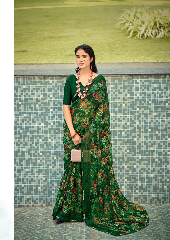 SANSKAR TEX SUBHRANG WHOLESALE WEAVING PATTERN CHIFFON SAREES FOR WOMEN ONINE