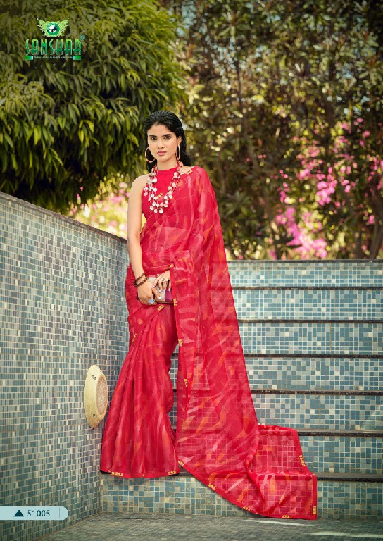 SANSKAR TEX SUBHRANG WHOLESALE WEAVING PATTERN CHIFFON SAREES FOR WOMEN ONINE