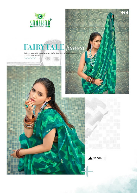 SANSKAR TEX SUBHRANG WHOLESALE WEAVING PATTERN CHIFFON SAREES FOR WOMEN ONINE