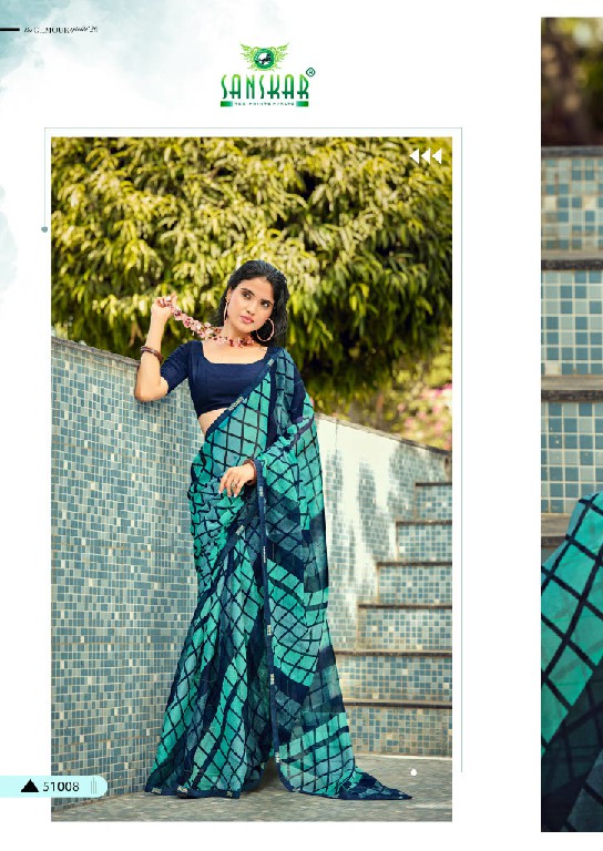 SANSKAR TEX SUBHRANG WHOLESALE WEAVING PATTERN CHIFFON SAREES FOR WOMEN ONINE