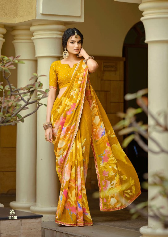 SANSKAR TEX ARJUNA WHOLESALE BEMBERG GEORGETTE FANCY INDIAN SAREES FOR WOMEN EXPORTER