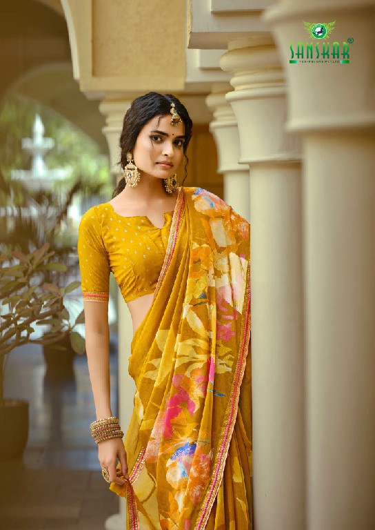 SANSKAR TEX ARJUNA WHOLESALE BEMBERG GEORGETTE FANCY INDIAN SAREES FOR WOMEN EXPORTER