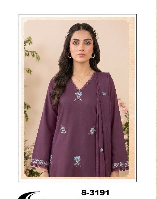 ALSAFA D.NO 3191 WHOLESALE READYMADE VISCOSE RAYON COTTON PAKISTANI 3 PCS SUITS EXPORTER