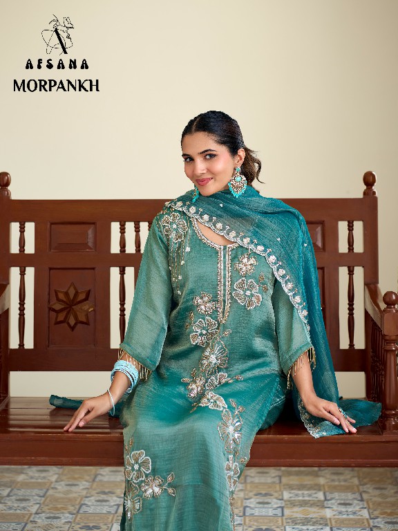 AFSANA MORPANKH WHOLESALE READYMADE SALSA WITH WORK DESIGNER LOOK 3 PCS COMBO SET SUITS EXPORTER
