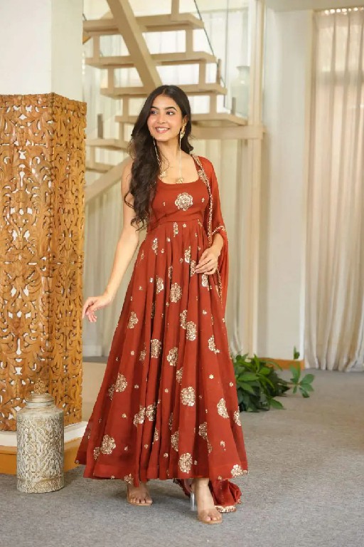 TEXTILEDEAL D.NO 6071 WHOLESALE READYMADE KARISHMA SILK PARTY WEAR ANARKALI 3 PCS SUITS EXPORTER