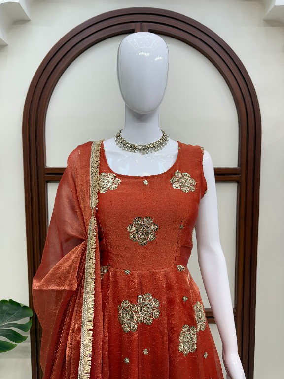 TEXTILEDEAL D.NO 6071 WHOLESALE READYMADE KARISHMA SILK PARTY WEAR ANARKALI 3 PCS SUITS EXPORTER
