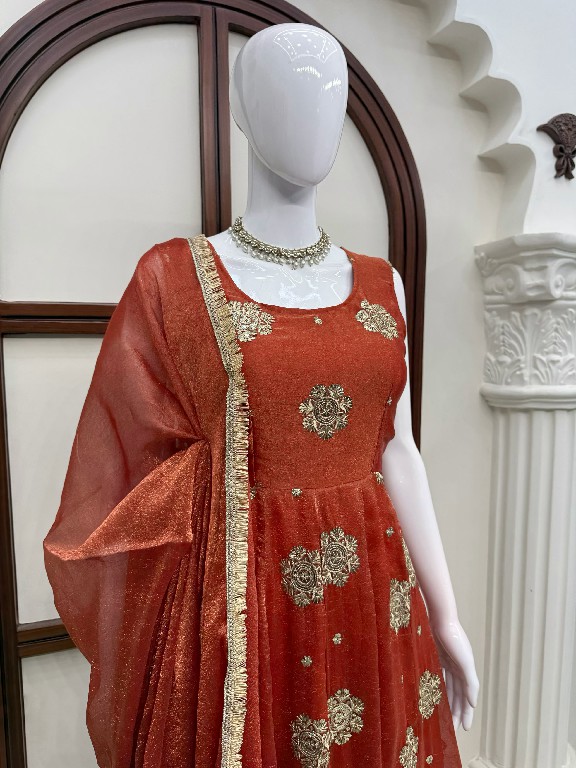 TEXTILEDEAL D.NO 6071 WHOLESALE READYMADE KARISHMA SILK PARTY WEAR ANARKALI 3 PCS SUITS EXPORTER