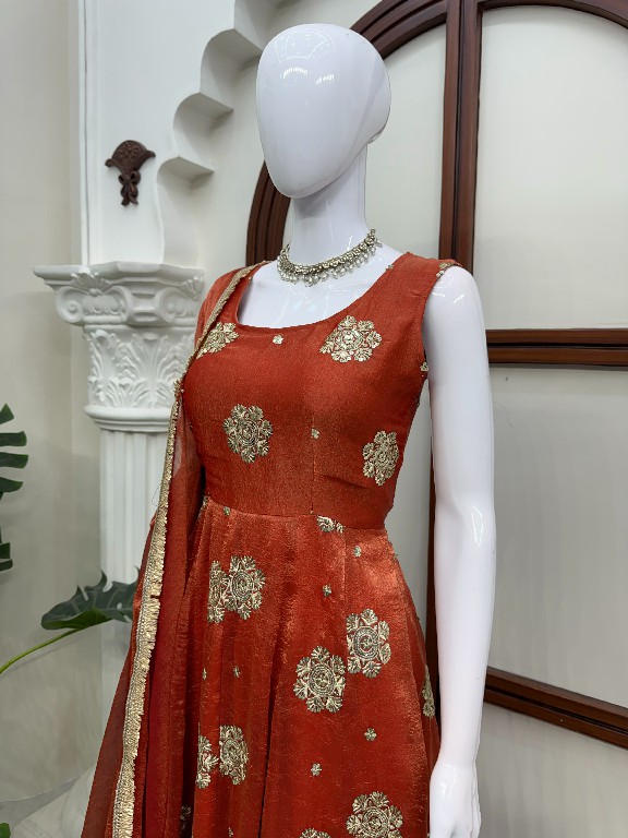 TEXTILEDEAL D.NO 6071 WHOLESALE READYMADE KARISHMA SILK PARTY WEAR ANARKALI 3 PCS SUITS EXPORTER