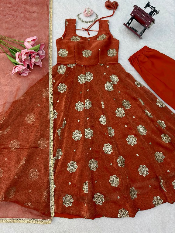 TEXTILEDEAL D.NO 6071 WHOLESALE READYMADE KARISHMA SILK PARTY WEAR ANARKALI 3 PCS SUITS EXPORTER