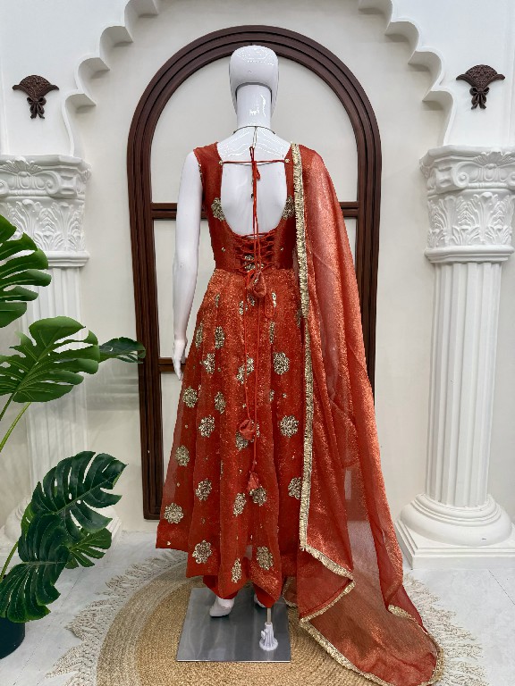 TEXTILEDEAL D.NO 6071 WHOLESALE READYMADE KARISHMA SILK PARTY WEAR ANARKALI 3 PCS SUITS EXPORTER