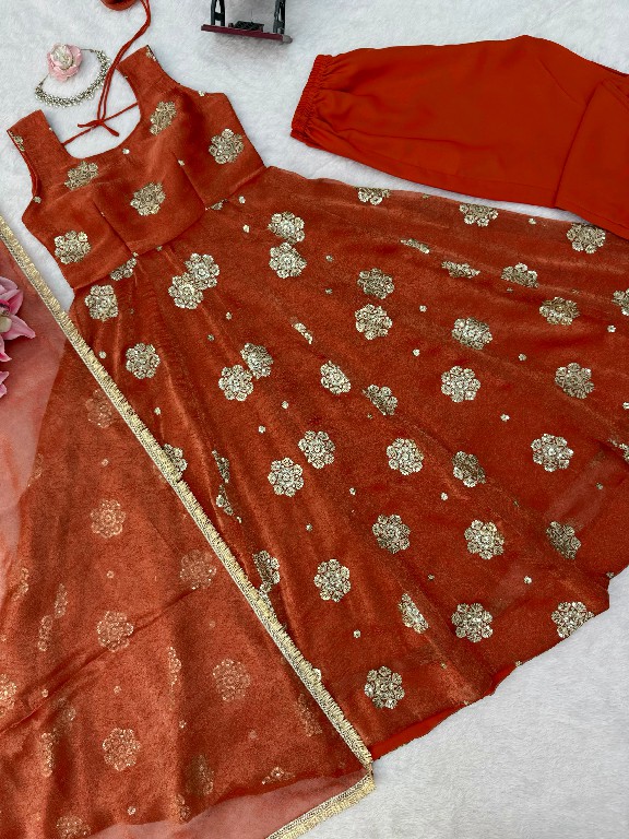 TEXTILEDEAL D.NO 6071 WHOLESALE READYMADE KARISHMA SILK PARTY WEAR ANARKALI 3 PCS SUITS EXPORTER
