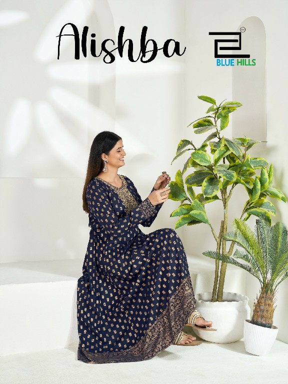 BLUE HILLS ALISHBA WHOLESALE READYMADE RAYON BIG SIZE ETHNIC WEAR ANARKALI GOWN COMBO FOR EXPORT