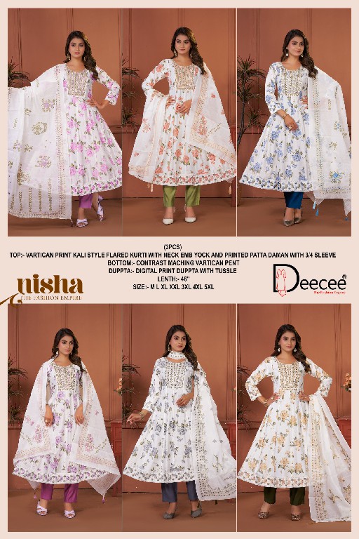 DEE CEE NISHA WHOLESALE READYMADE VATICAN BIG SIZE KALI STYLE BEAUTIFUL 3 PCS SUITS EXPORTER