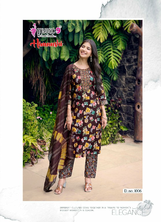 MYSTIC 9 HIMANSHI VOL 1 WHOLESALE READYMADE MUSLIN FOIL PRINT EXCLUSIVE 3 PCS SUITS SUPPLIER