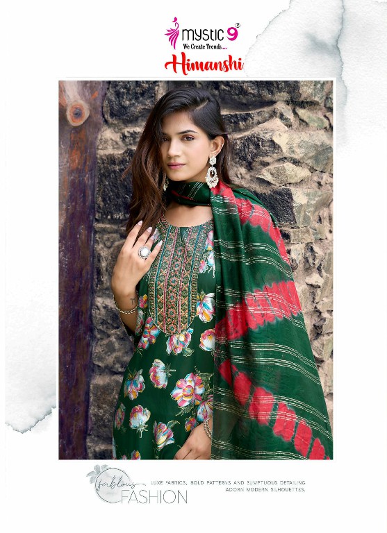 MYSTIC 9 HIMANSHI VOL 1 WHOLESALE READYMADE MUSLIN FOIL PRINT EXCLUSIVE 3 PCS SUITS SUPPLIER
