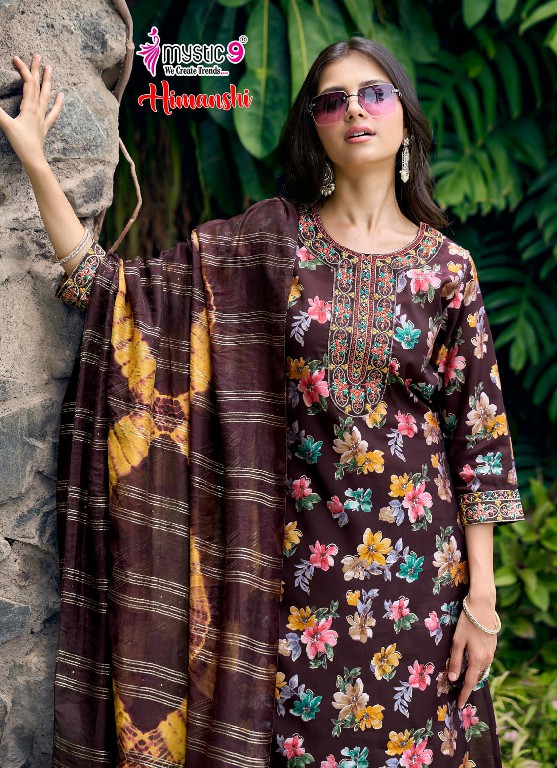 MYSTIC 9 HIMANSHI VOL 1 WHOLESALE READYMADE MUSLIN FOIL PRINT EXCLUSIVE 3 PCS SUITS SUPPLIER