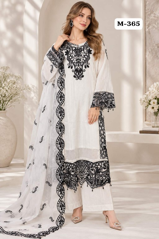 TEXTILEDEAL D.NO M-365 WHOLESALE READYMADE ORGANZA PATTERN PAKISTANI BEAUTIFUL 3 PCS COMBO SET SUITS EXPORTER