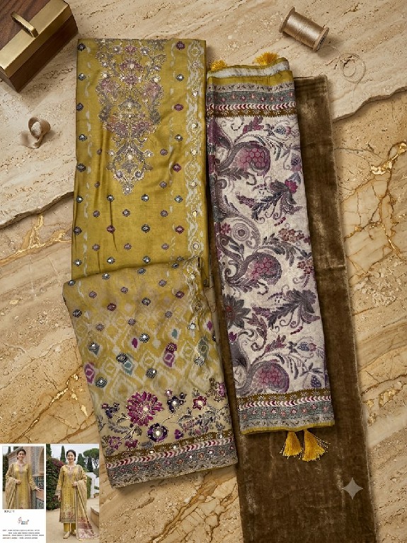 SHREE FABS D.NO KT-371 WHOLESALE VISCOSE MUSLIN AMAZING UNSTITCH SALWAR SUITS EXPORTER