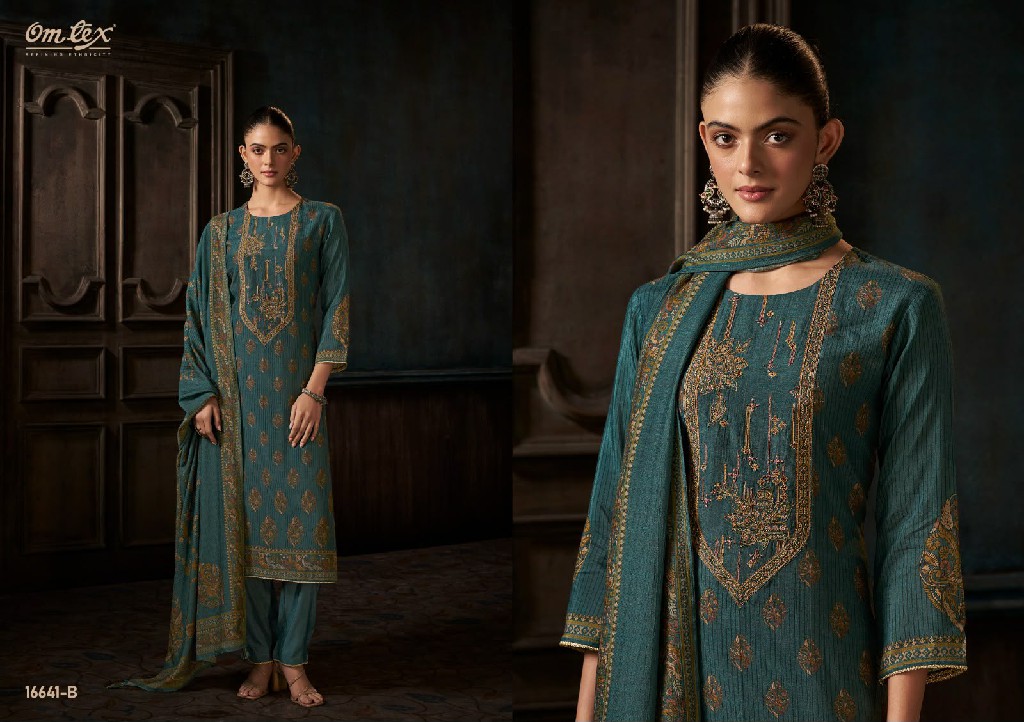 OMTEX NAYAB WHOLESALE READYMADE RADIANT SILK ELEGANT UNSTITCH SALWAR SUITS SUPPLIER