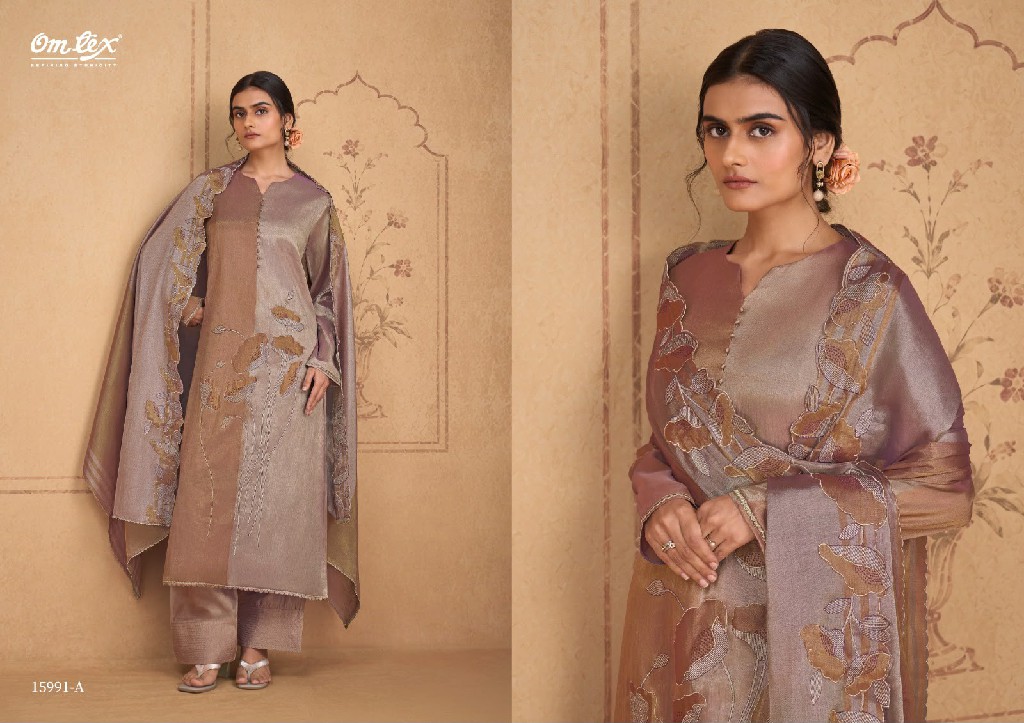OMTEX GEMMA WHOLESALE ARIES SILK EMBROIDERY WORK UNSTITCH SALWAR SUITS FOR EXPORT