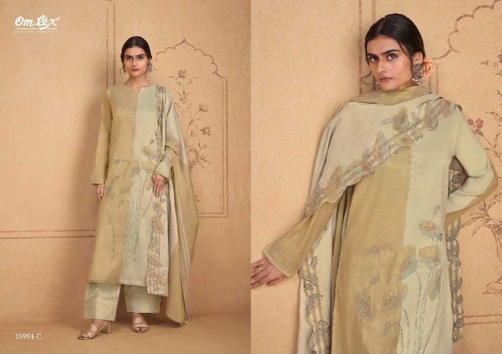 OMTEX GEMMA WHOLESALE ARIES SILK EMBROIDERY WORK UNSTITCH SALWAR SUITS FOR EXPORT