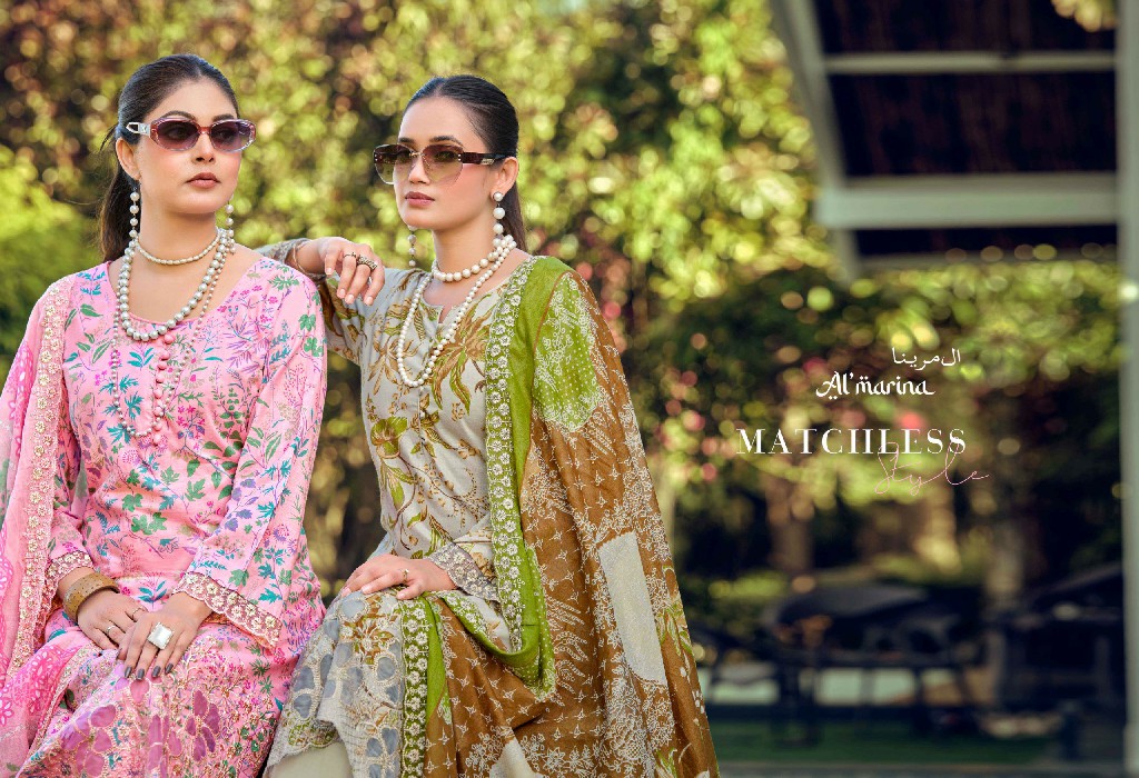 ALMARINA NADIYA WHOLESALE PURE COTTON EXCLUSIVE DESIGN UNSTITCH SALWAR SUITS EXPORTER